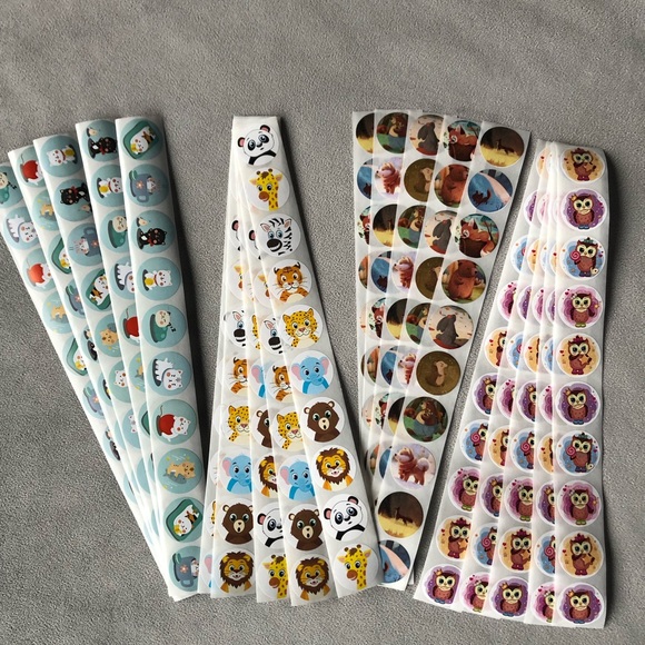200 Stickers 1”~ Animal Theme ~ Jungle Owl Forest Kawaii ~ Brand New! - Picture 2 of 11